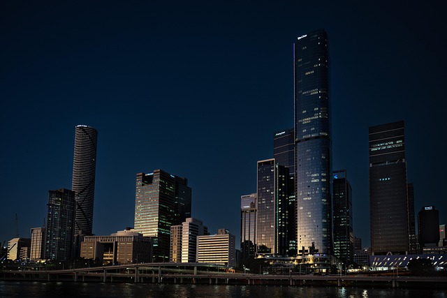 skyline, nature, brisbane, sunset, downtown, building, architecture, night, cityscape, skyscrapers, queensland, australia